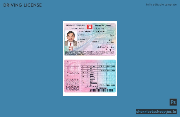 Beispiel für einen tunesischen Führerschein